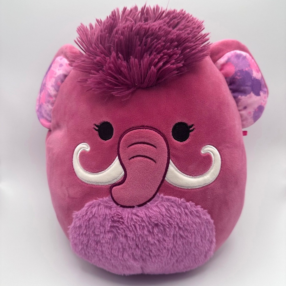 Squishmallows Magdelena the Woolly Mammoth 12" Magenta Fuzzy Prehistoric Plush